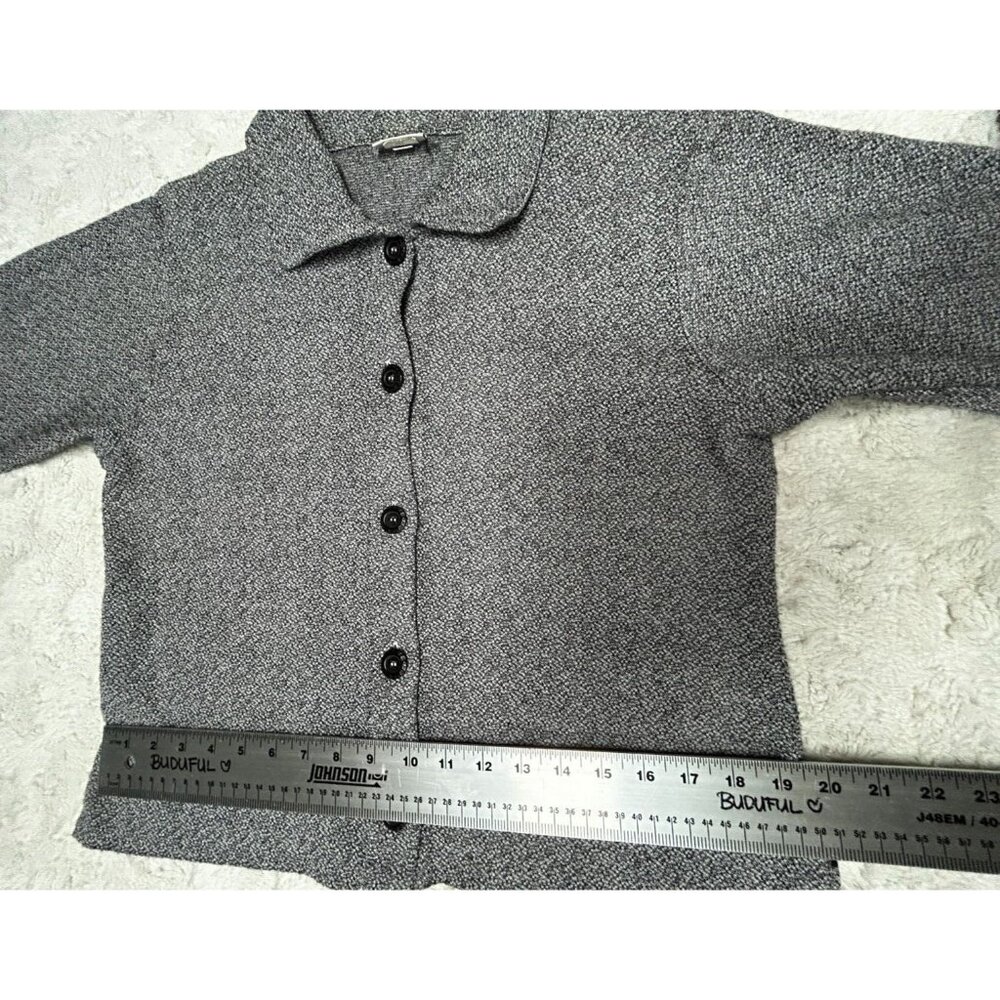 Habitat Women Button Front Jacket Small Long Sleeve Textured Cotton Blend Gray - Picture 8 of 9